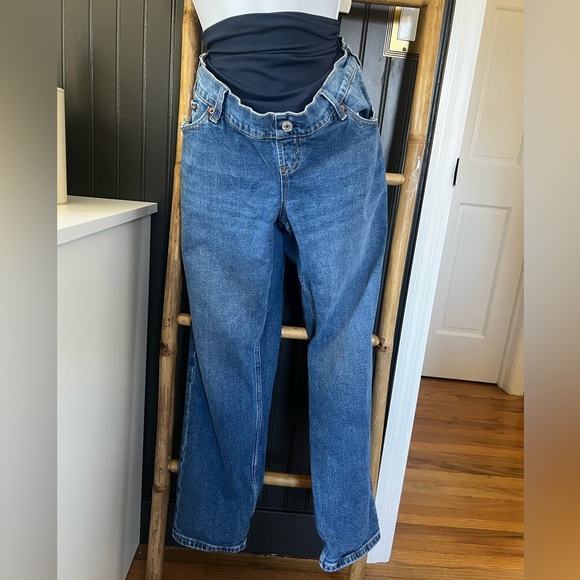 Abercrombie & Fitch Denim - Abercrombie & Fitch Maternity Dark Blue Ankle Straight Jeans size 29